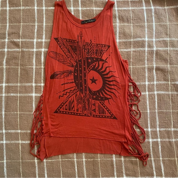 3 piece bundle! 2 Rust Color Raggs II Riches tops with lace Cream Mini Skirt XS! - Picture 9 of 14